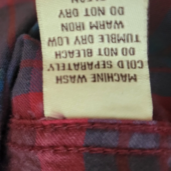 Ryan Michael Men's Red and Blue Plaid Casual Snap Button Down Shirt Size L - Picture 5 of 5